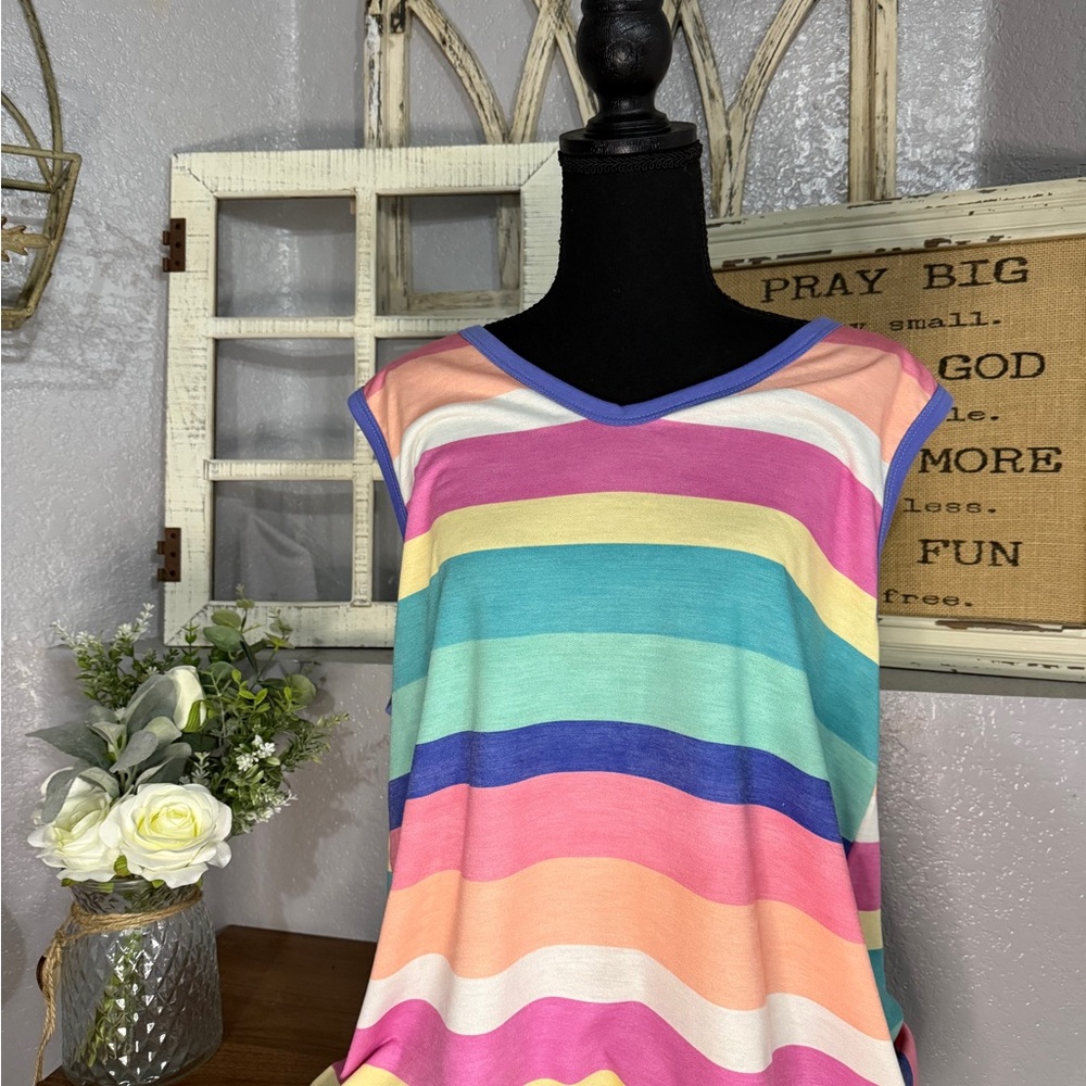 Colorful Striped Women's Top